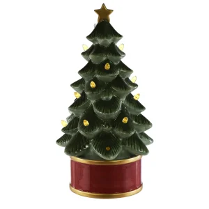 Albero di Natale con luci design retru00f2 christams, in ceramica.