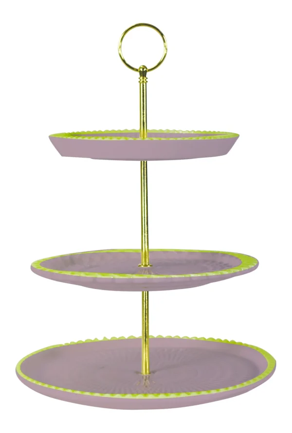 Alzatina per dolci 3 pianiu00a0 in porcellana lavorata a mano