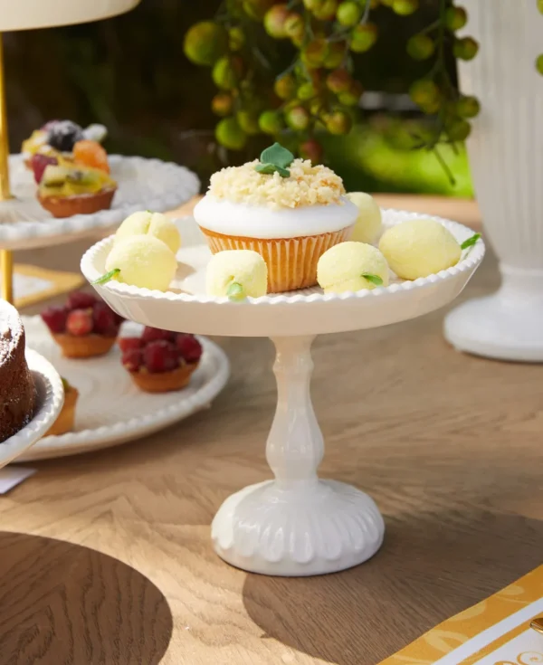 Alzatina per dolci in porcellana lavorata a mano in 3 varianti