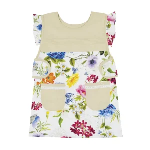 Casacca/Copriabito stampato e frill tinta unita - LAVORATO A MANOrnDimensioni: cm 70x90rn100% cotone