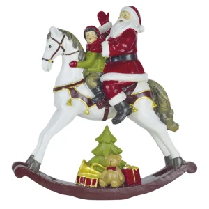Cavallo Babbo Natale in poliresina.