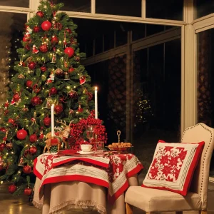 Centrotavola in panama fiammata stampata con doppio bordo