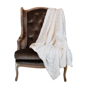 Coperta coral con retro in pelliccia