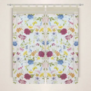 Coppia tendine in panama con stampa all over 100%cotonernLAVORATA A MANOrnDIsponibili in 2 misure:rnrn1)cm 60x150rnrn2)cm 60x240