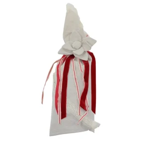 Copribottiglia in tessuto con nastri applicati