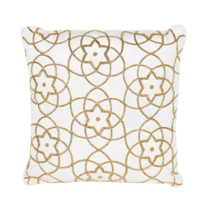 Copricuscino arredo in velluto ricamato con perline applicate