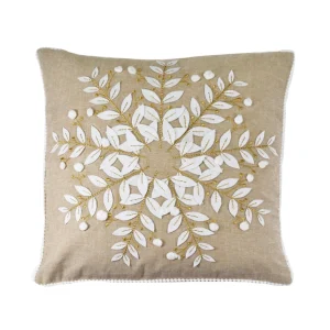 Copricuscino in cotone con ricamo