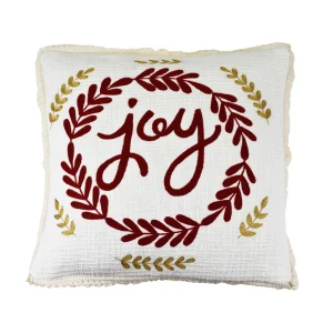 Copricuscino in cotone con ricamo