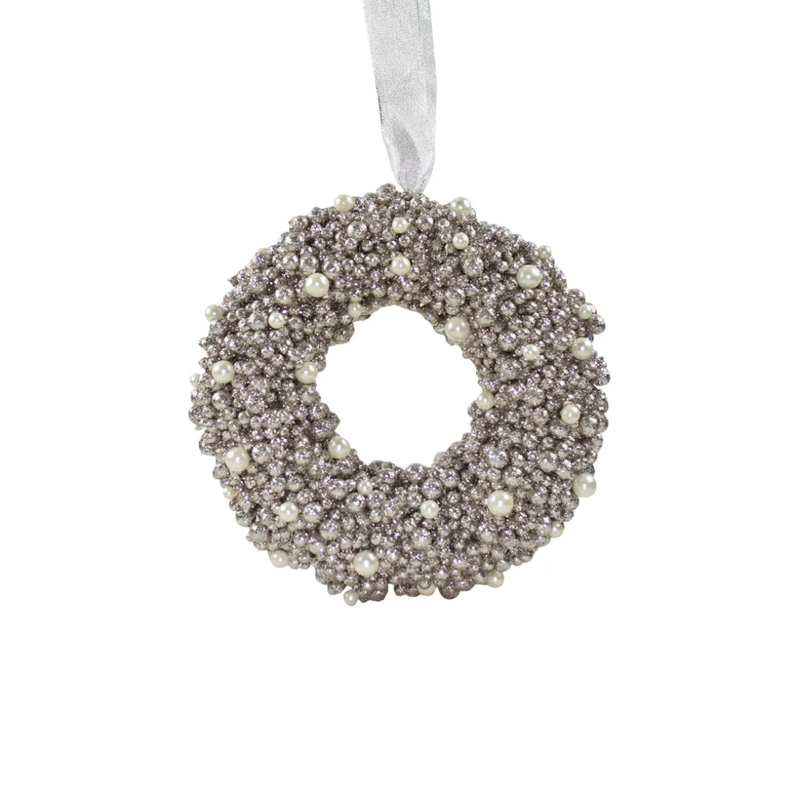 Corona di bacche color oro e perline