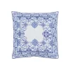 CUSCINO ARREDO IN LINO E COTONE CON STAMPA STILE MAIOLICHE