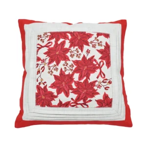 Cuscino in panama stampata con doppio bordo