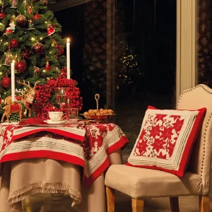 Cuscino in panama stampata con doppio bordo