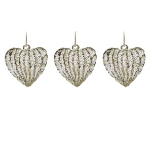 Palla di Natale a forma di cuore in vetro filato