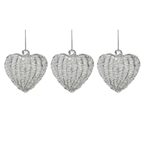 Palla di Natale a forma di cuore in vetro filato