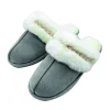 Pantofole donna antiscivolo con pelliccia e perline applicate, sono disponibili in diversi colori e misure.