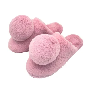 Pantofole donna antiscivolo a forma di palla con nappine, disponibile in vari colori e misure.