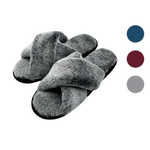 Pantofole donna antiscivolo con intreccio, disponibili in diversi colori e taglie.