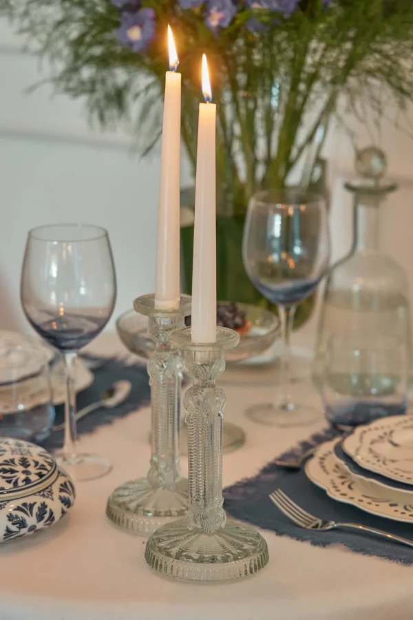 Portacandele in vetro base svasata medium