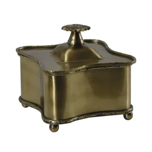 Portagioie in ottone con finitura in oro matto anticato