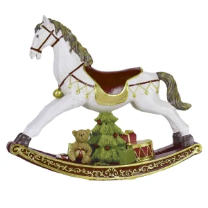 Rendi il tuo Natale, piu00f9 luminoso con questa statuina da soprammobile,cavallo in poliresina.