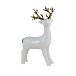 Renna in porcellana con particolari oro