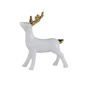 Renna in porcellana con particolari oro