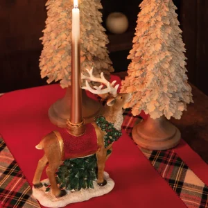 Renna Portacandela decorata mano