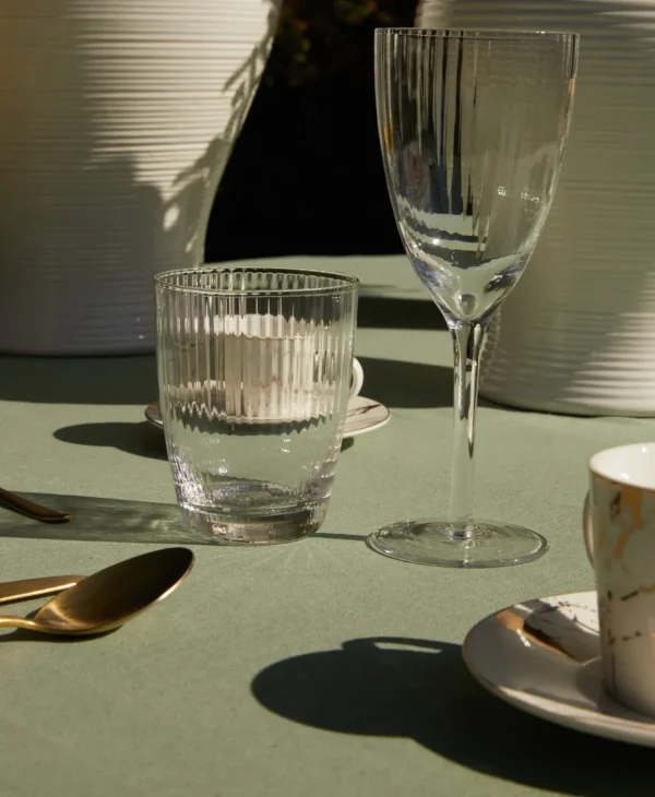 Set 2 Bicchieri motivo in rilievo rigato