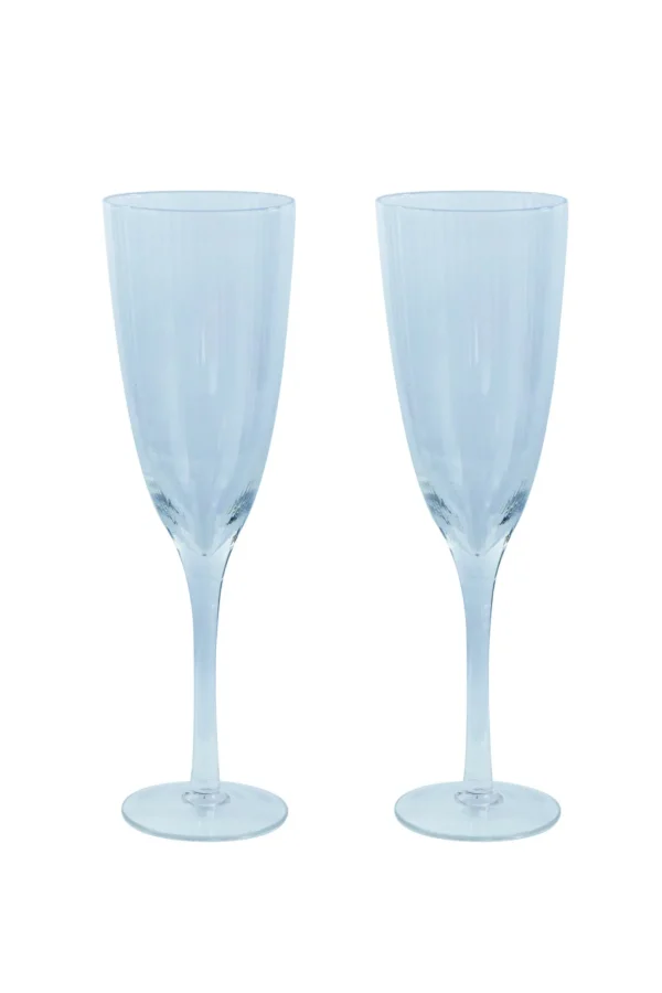 Set 2 Calici Flute motivo in rilievo rigato