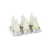 Set 6 pezzi Candele di Natale Alberello con glitter oro