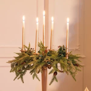 Set 4 pezzi Candele di Natale oro e bianco