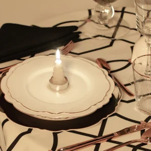 Set 6 pezzi Candele di Natale Alberello con glitter oro