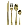 Set 4 pezzi posate in acciaio inox con finitura oro opaco