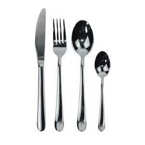 Set 4 pezzi posate in acciaio inox con finitura argento