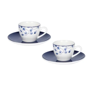 Set 8 pz Caffu00e8 Clare con dipinto floreale contemporaneo.