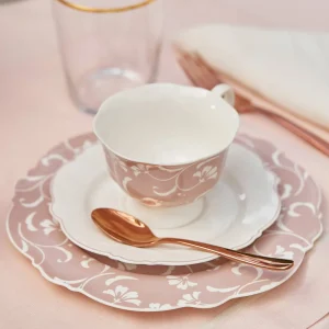 Set 2 tazze da thu00e8 Lady Porcellana New Bone China con dipinto floreale a mano