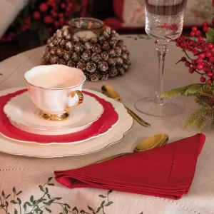 Set 6 Tovaglioli in cotone con orlo a giorno