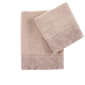 Set asciugamani 100% cotone per il bagno in 2 varianti di colore