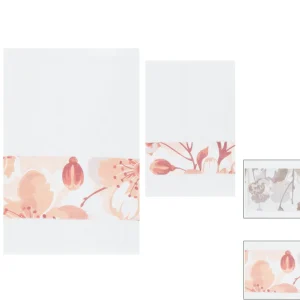 Set asciugamani 1+1 in cotone con stampa floreale