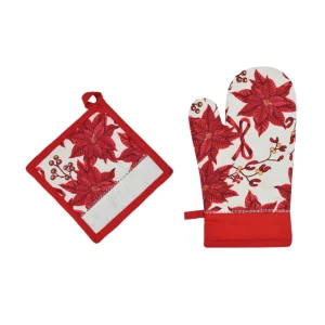 Set guanto e presina in panama stampata