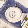 Set Piatti Porcellana New Bone China decoro floreale nero