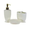 Set 3pz accessori bagno con lavorazione in rilievo disponibile in 3 varianti di colore