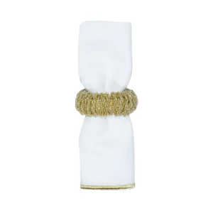 Set 4pz legatovagliolo in perline oro