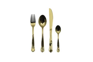 Set 8u00a0 pezzi posate in acciaio inox oro lucidornrn 