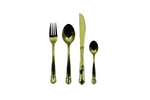 Set 8u00a0 pezzi posate in acciaio inox oro lucidornrn 