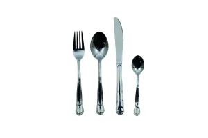 Set 8u00a0 pezzi posate in acciaio inox con finitura argento