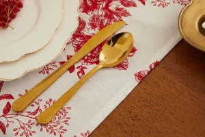 Set 8u00a0 pezzi posate in acciaio inox oro lucidornrn&nbsp;