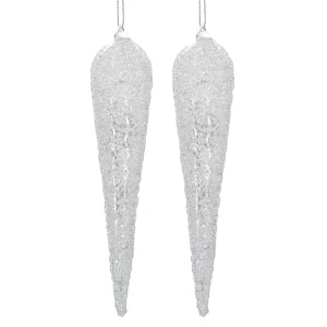 Stalattiti di Natale in vetro con glitter