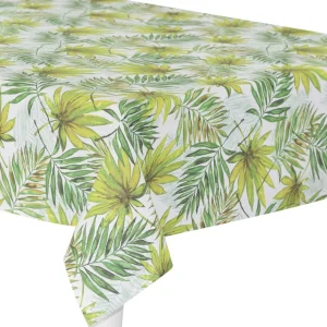 TOVAGLIA IN LINO E COTONE CON STAMPA STILE GIUNGLA