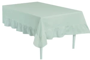 Tovaglia panama tinta unita con grande frill disponibile in 12 varianti colore